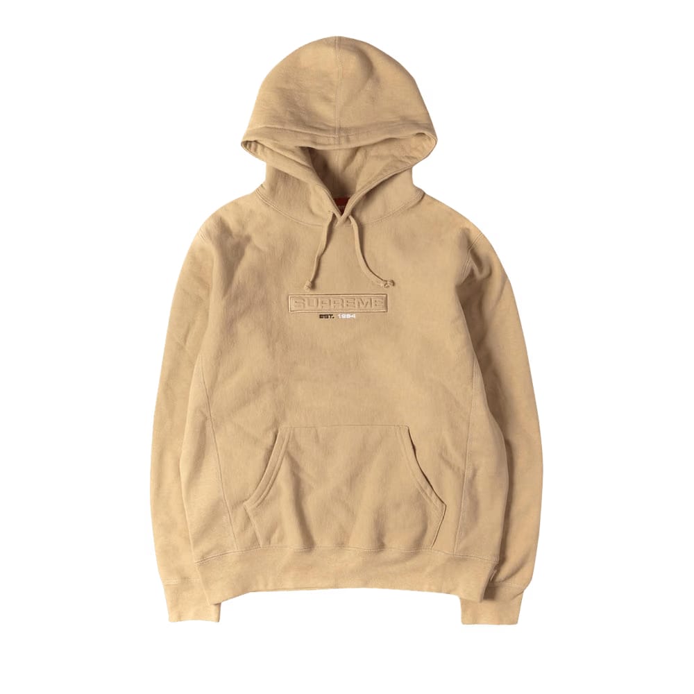 Supreme Embossed Logo Hoodie Light Brown