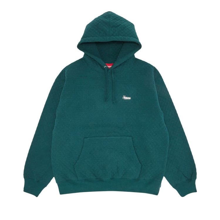 Supreme Micro Quilted Hoodie Dark Pine