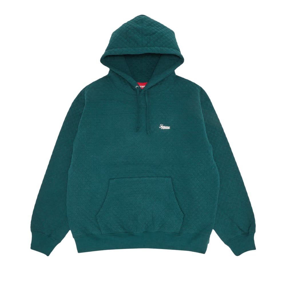 Supreme Micro Quilted Hoodie Dark Pine