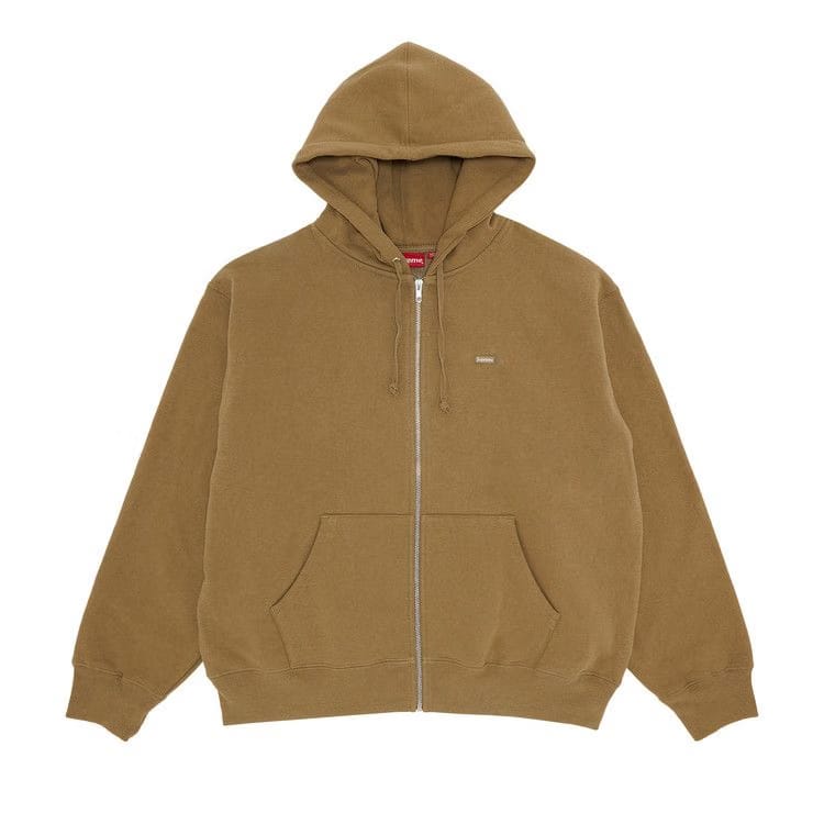 Supreme Small Box Zip Up Hoodie Dark Sand