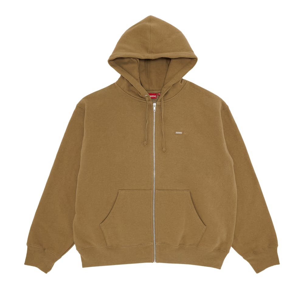 Supreme Small Box Zip Up Hoodie Dark Sand