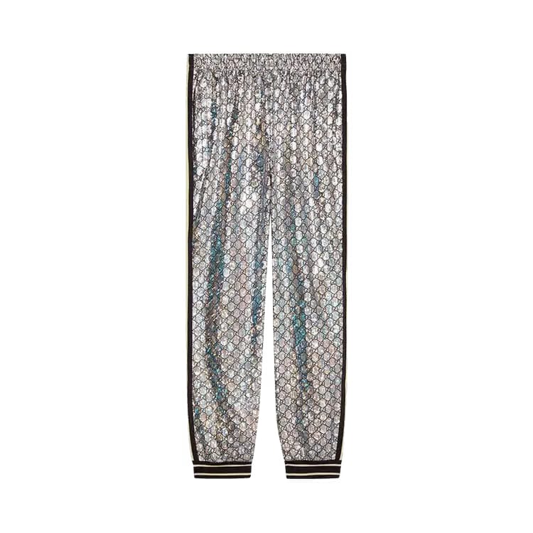 Gucci Holographic Jersey GG Pant Silver