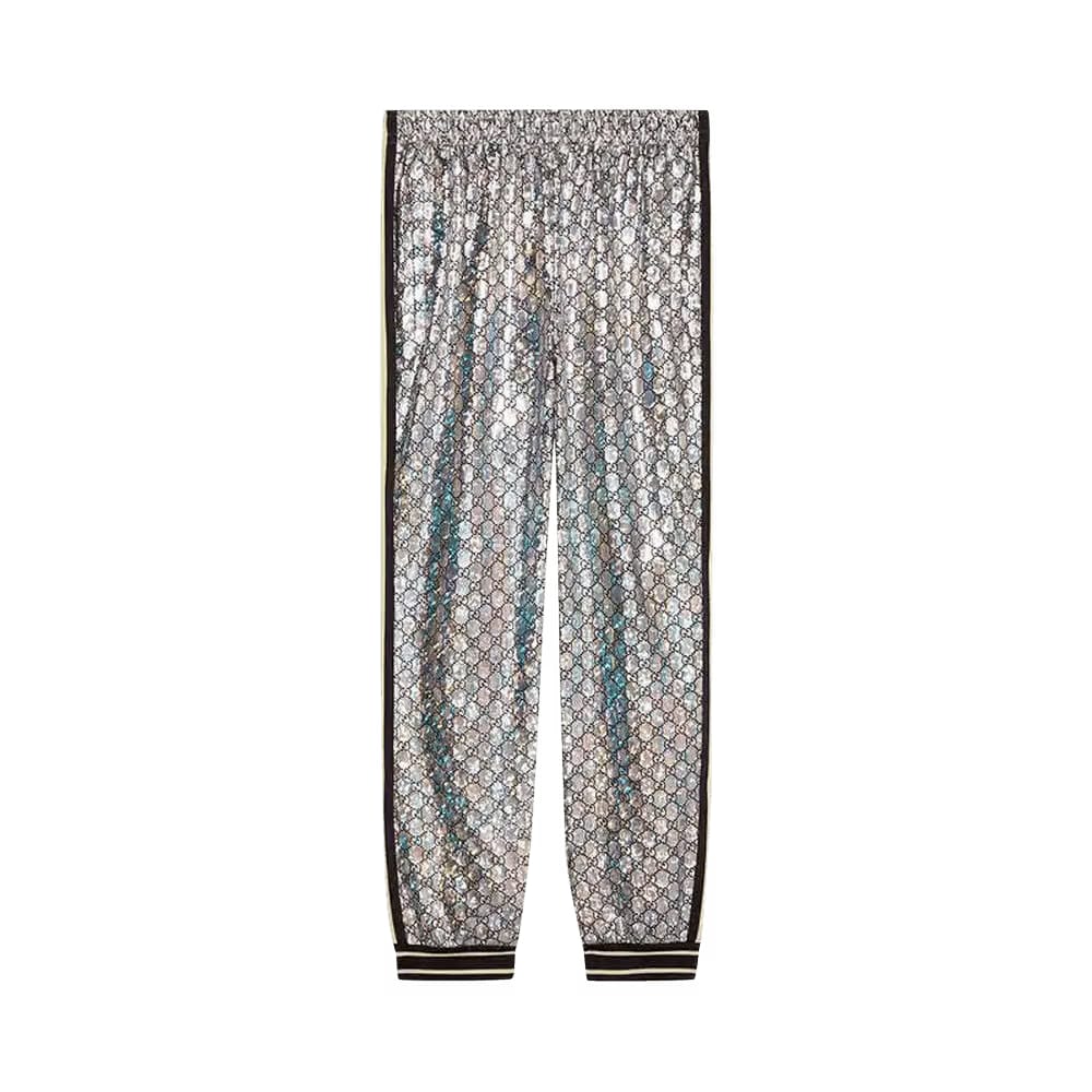 Gucci Holographic Jersey GG Pant Silver