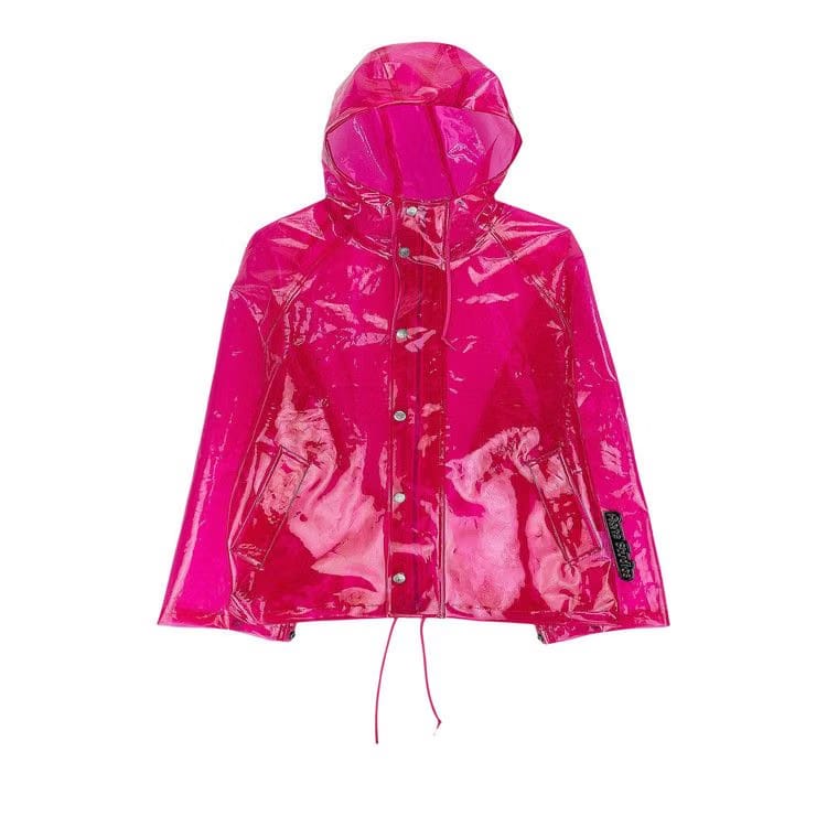 Acne Studios Hooded Transparent Jacket Pink