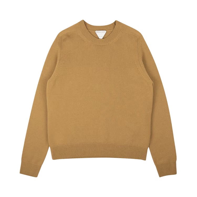 Bottega Veneta Wool Crewneck Pullover Sweater Beige