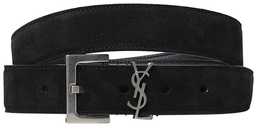 Saint Laurent Logo Plaque Belt Black