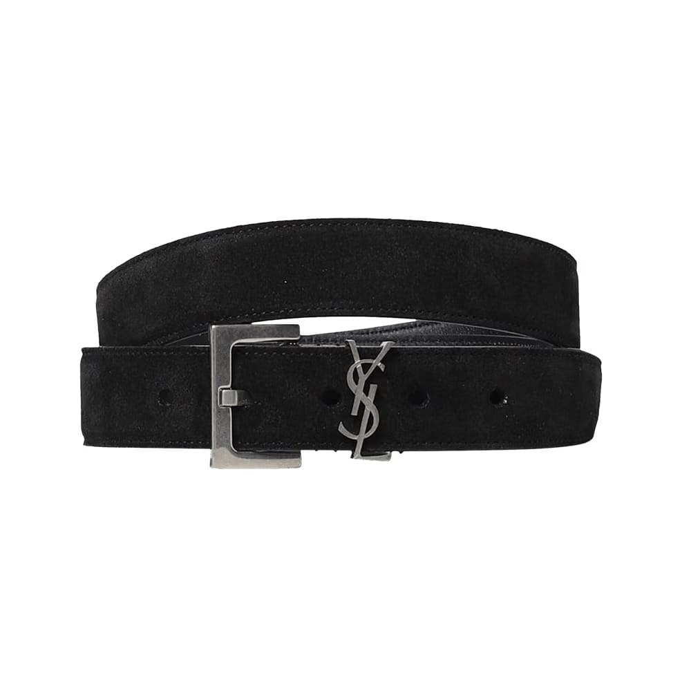 Saint Laurent Logo Plaque Belt Black