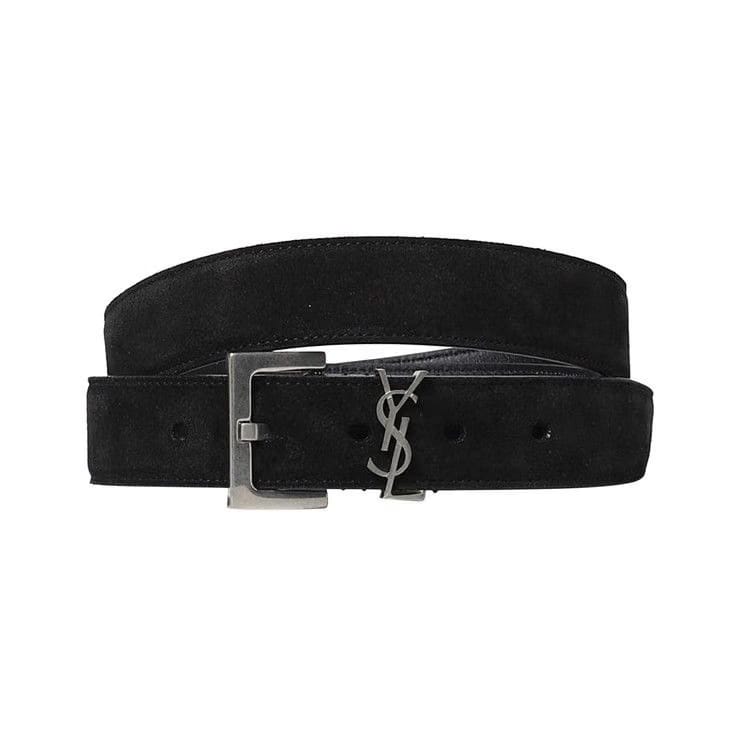 Saint Laurent Logo Plaque Belt Black