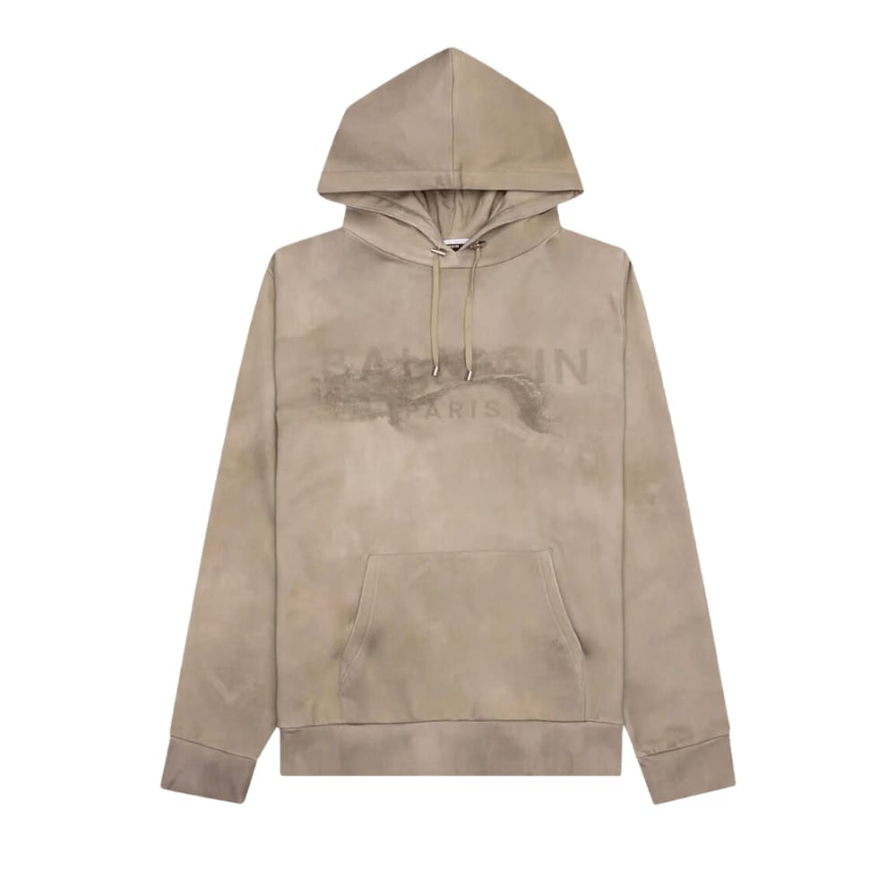 Balmain Logo Printed Hoodie Molt/Sand