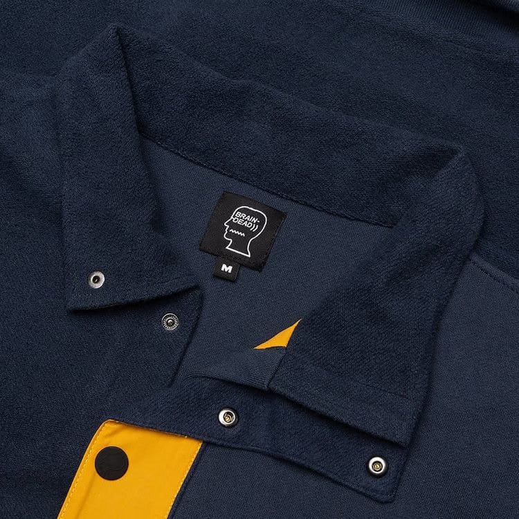 Brain Dead Global Works Snap Mock Neck Pullover Navy