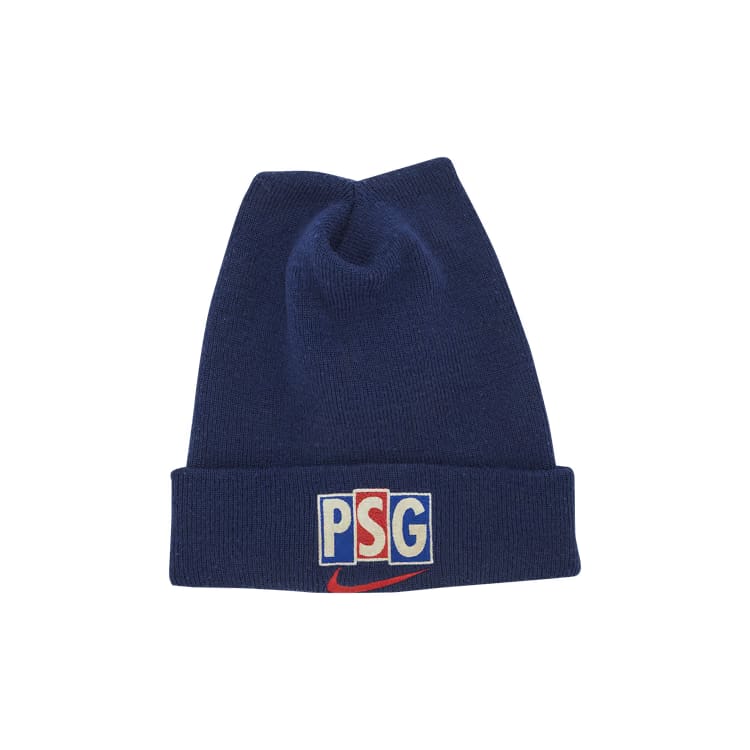 Vintage Nike Paris Saint-Germain Logo Patch Beanie Navy