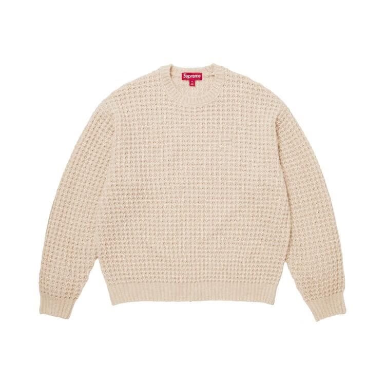 Supreme Small Box Waffle Sweater Natural