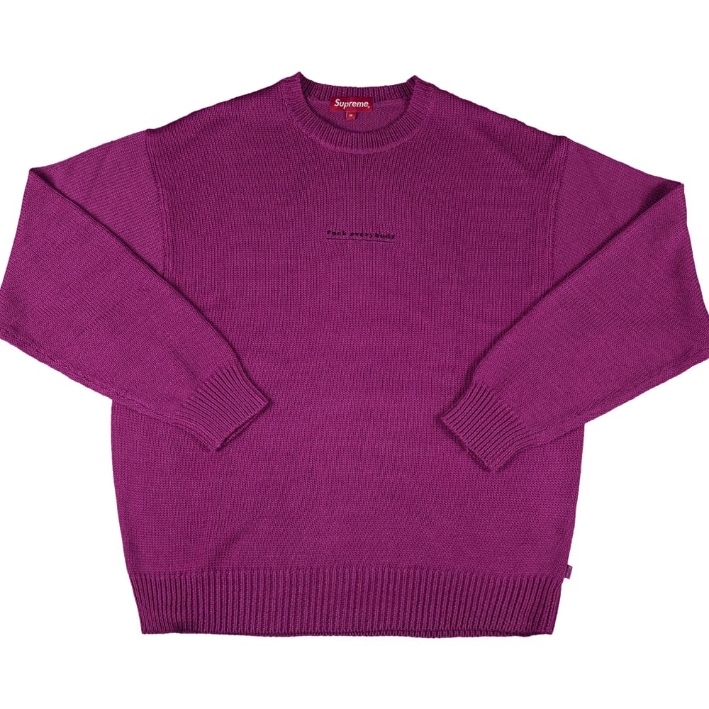 Supreme Fuck Everybody Sweater Magenta
