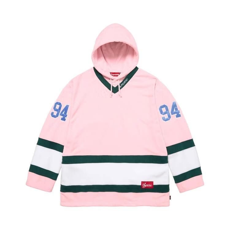 Supreme Polartec Hooded Hockey Jersey Light Pink