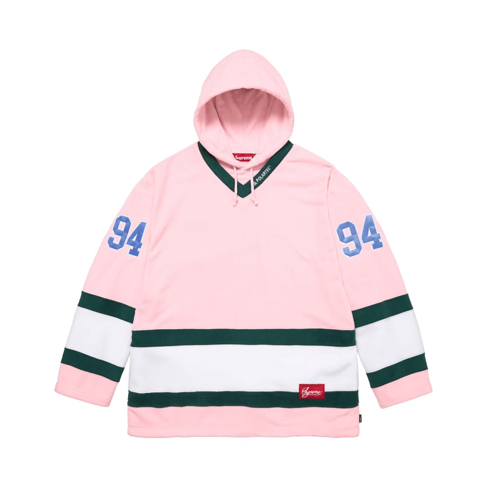 Supreme Polartec Hooded Hockey Jersey Light Pink