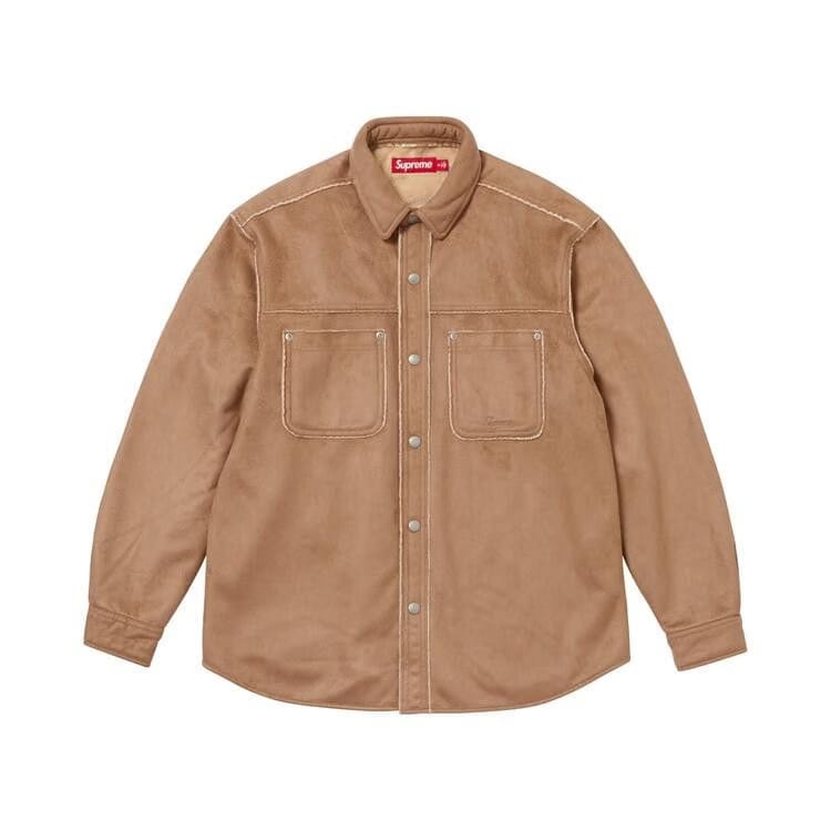 Supreme Faux Suede Snap Shirt Tan