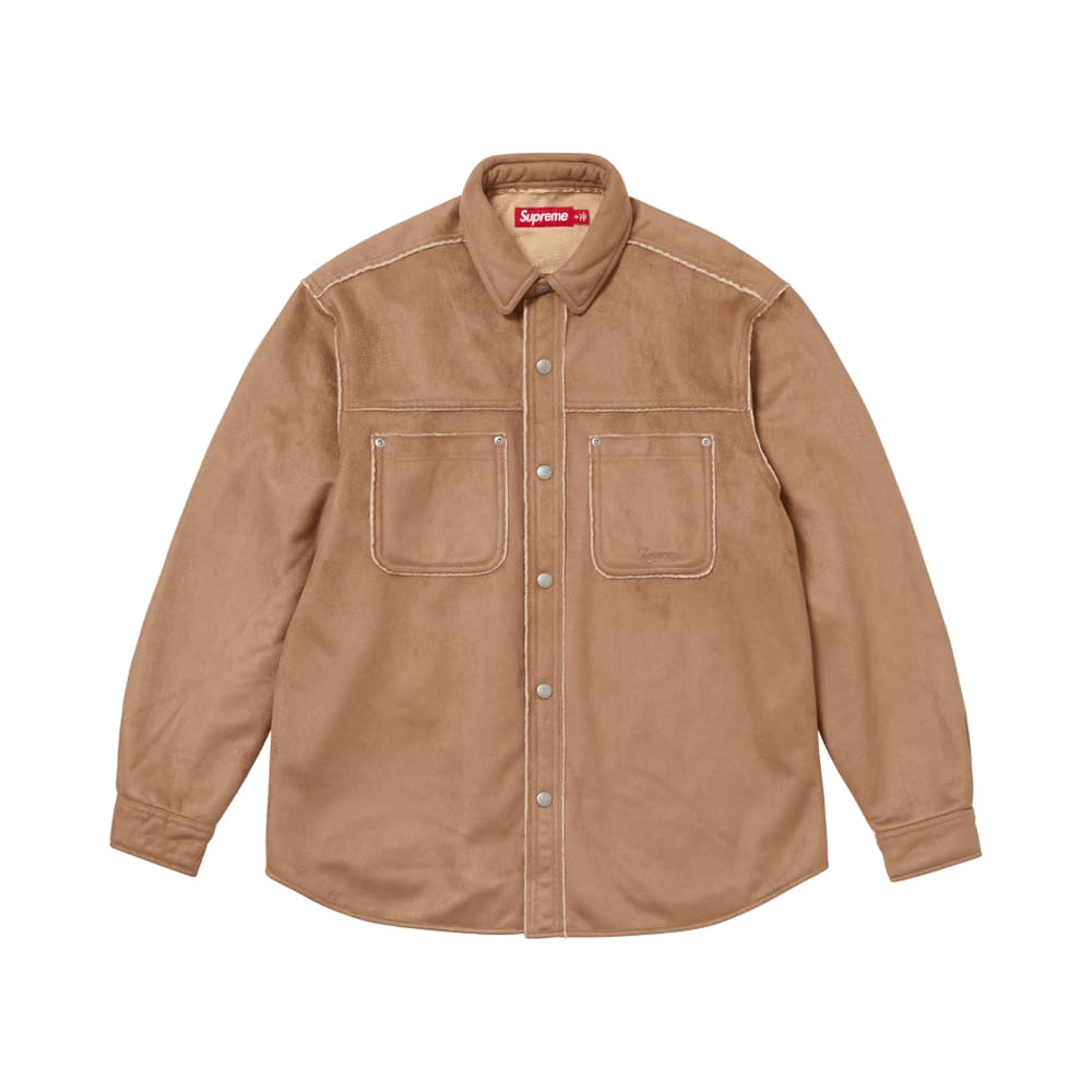 Supreme Faux Suede Snap Shirt Tan