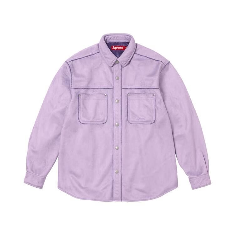 Supreme Faux Suede Snap Shirt Lavender