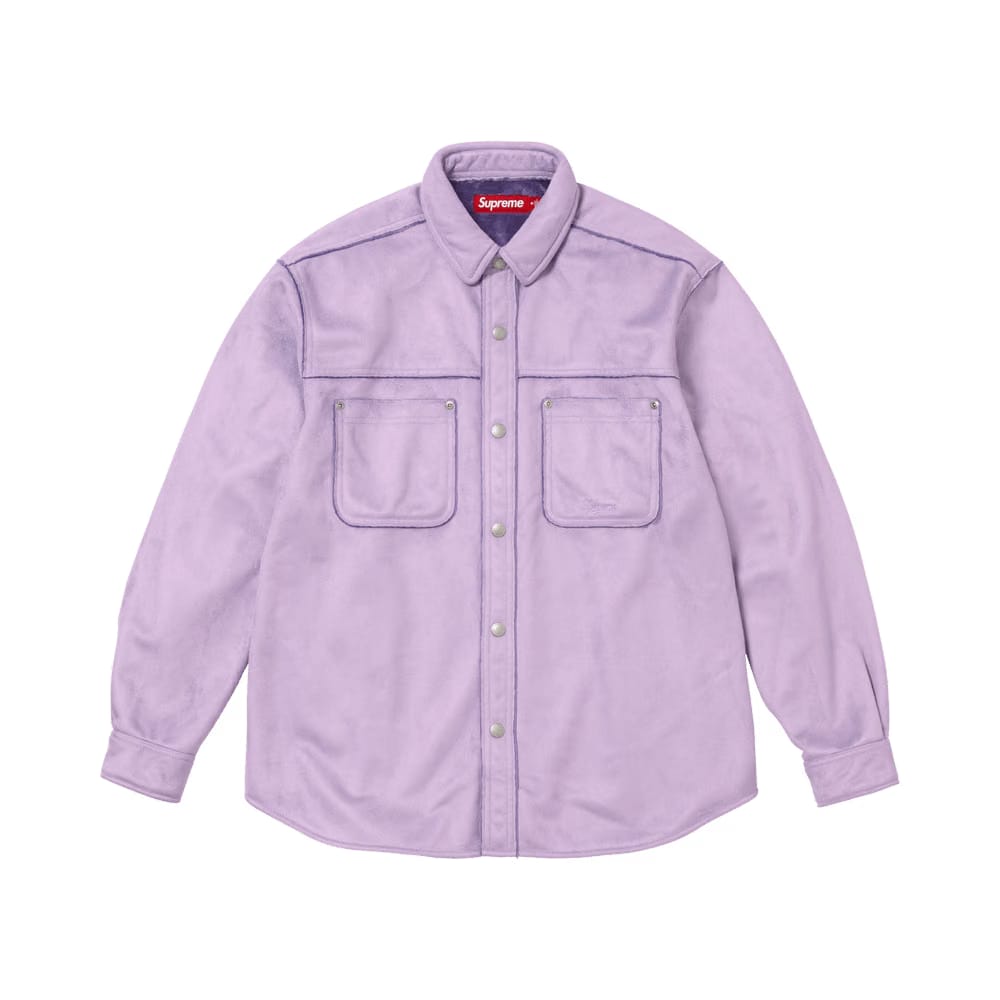 Supreme Faux Suede Snap Shirt Lavender