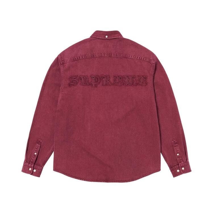 Supreme Appliqué Denim Shirt Washed Red