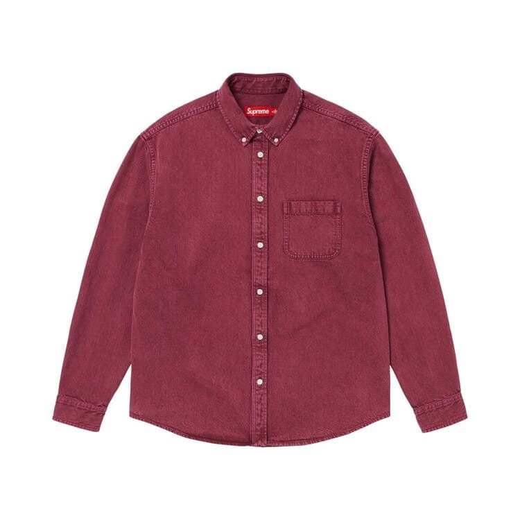 Supreme Appliqué Denim Shirt Washed Red