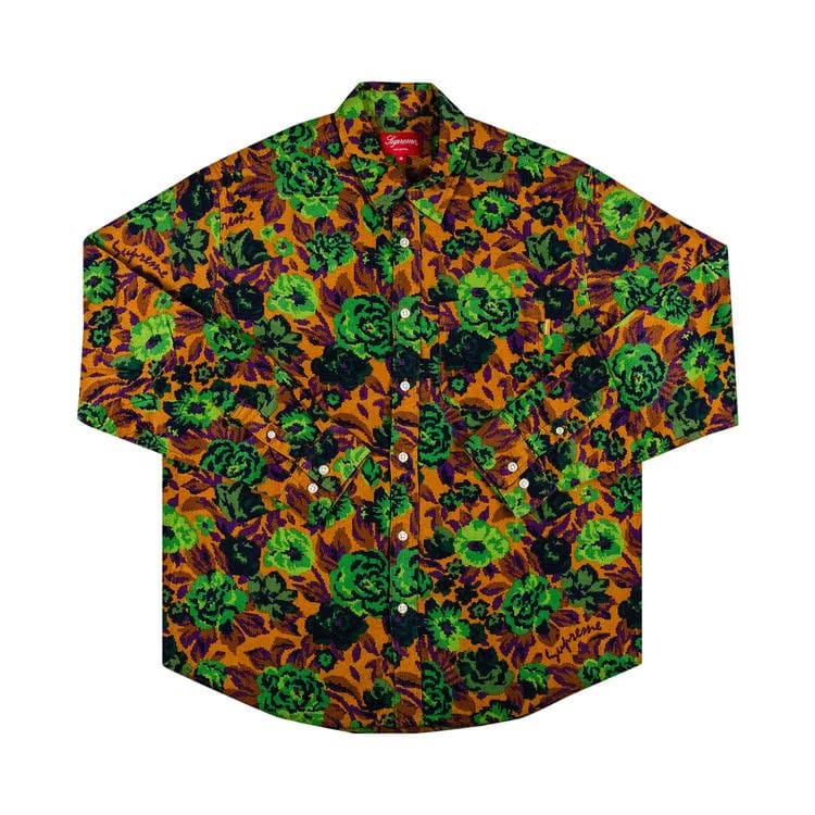 Supreme Digi Floral Corduroy Shirt Gold