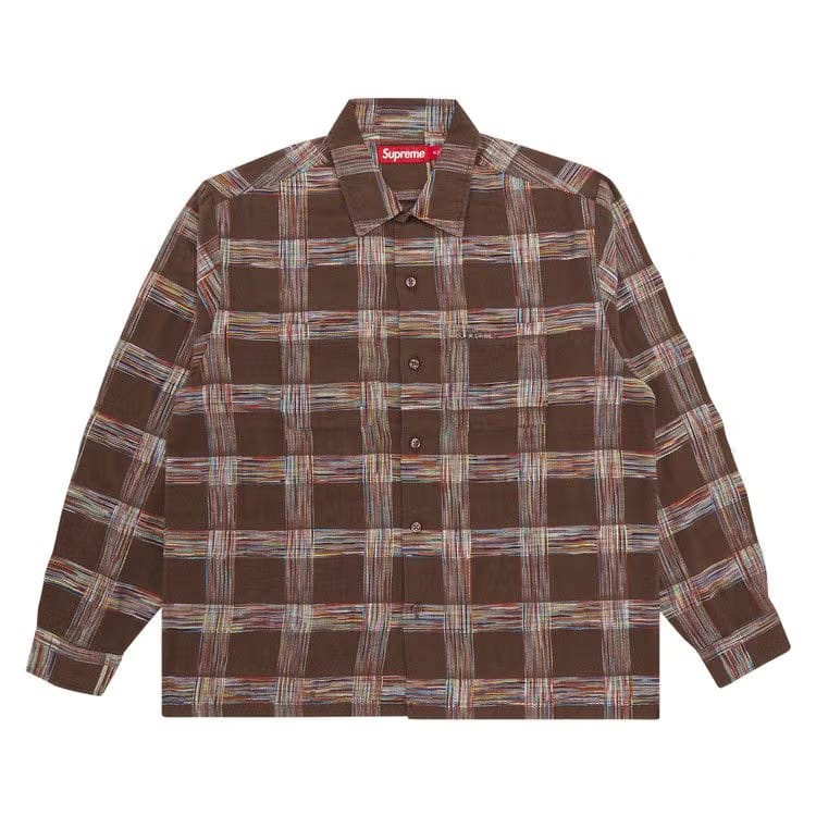 Supreme Woven Plaid Shirt Light Brown
