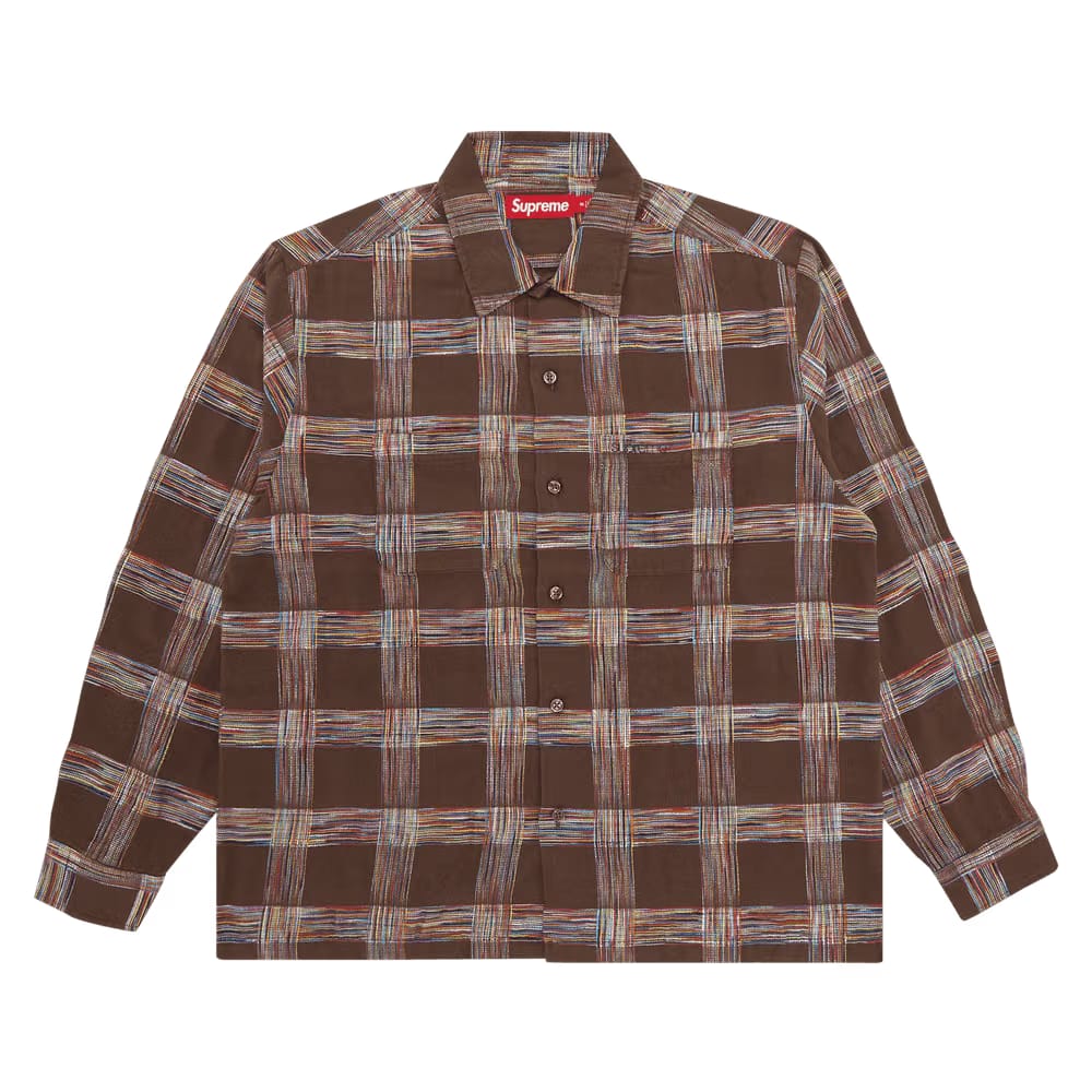 Supreme Woven Plaid Shirt Light Brown