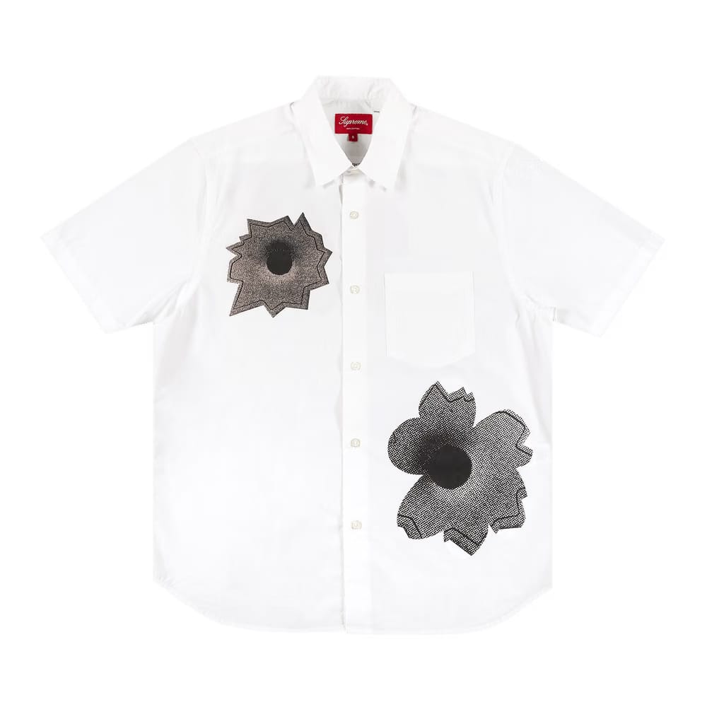 Supreme x Nate Lowman Shorts-Sleeve Shirt White