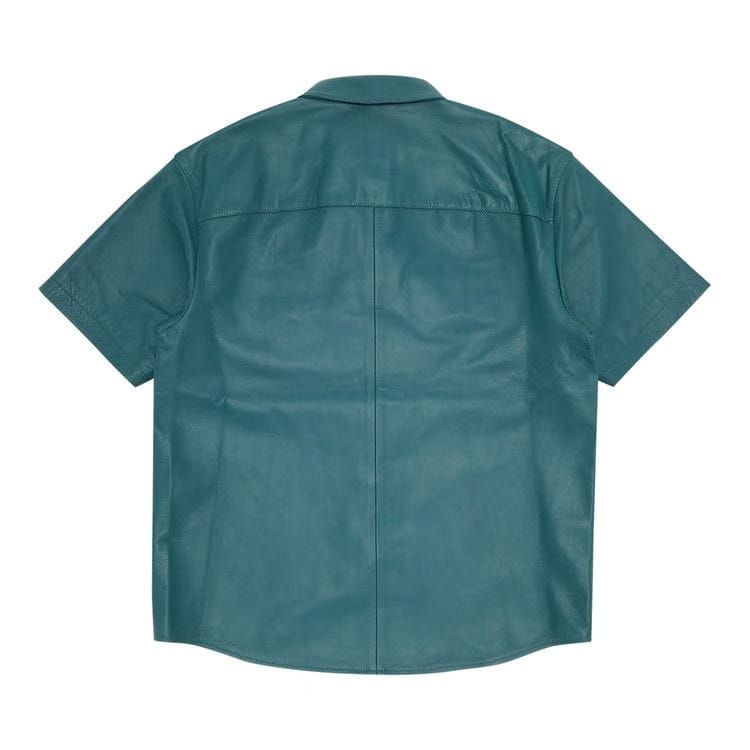 Supreme Shorts-Sleeve Leather Work Shirt Dusty Teal