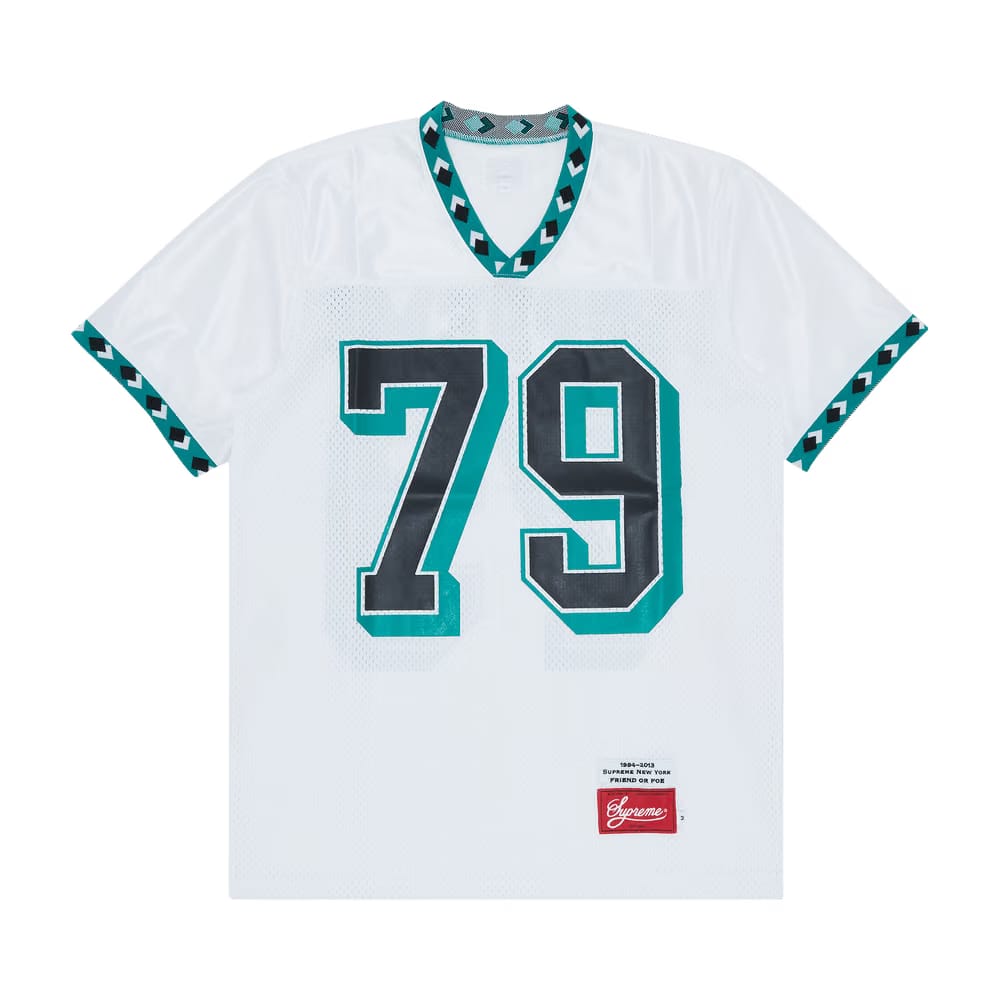 Vintage Supreme Diamond Rib Football Top White