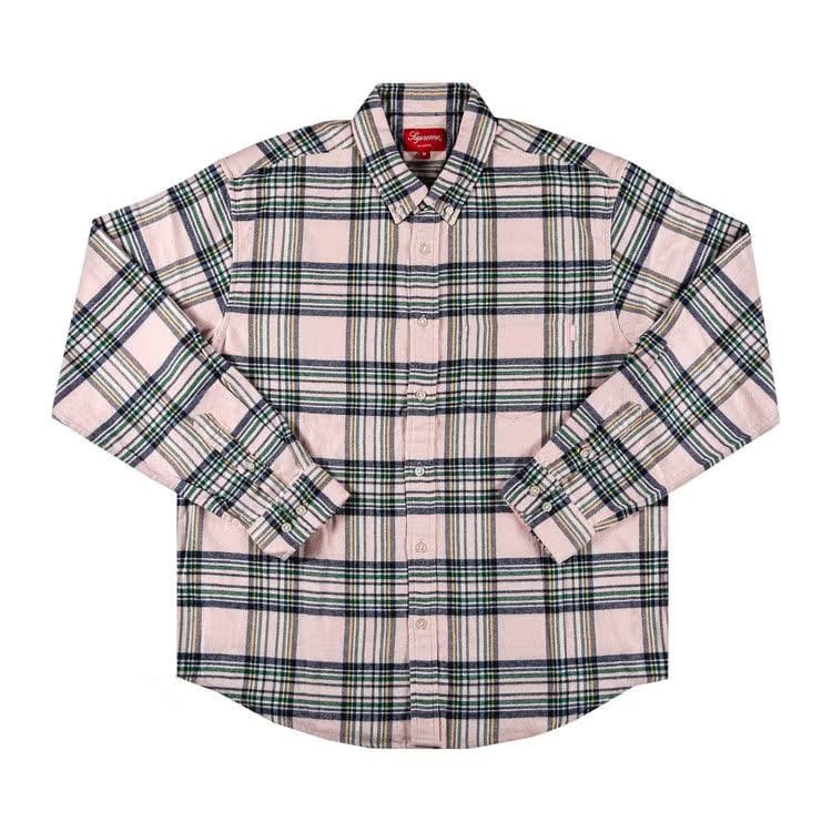 Supreme Tartan Flannel Shirt Pale Pink