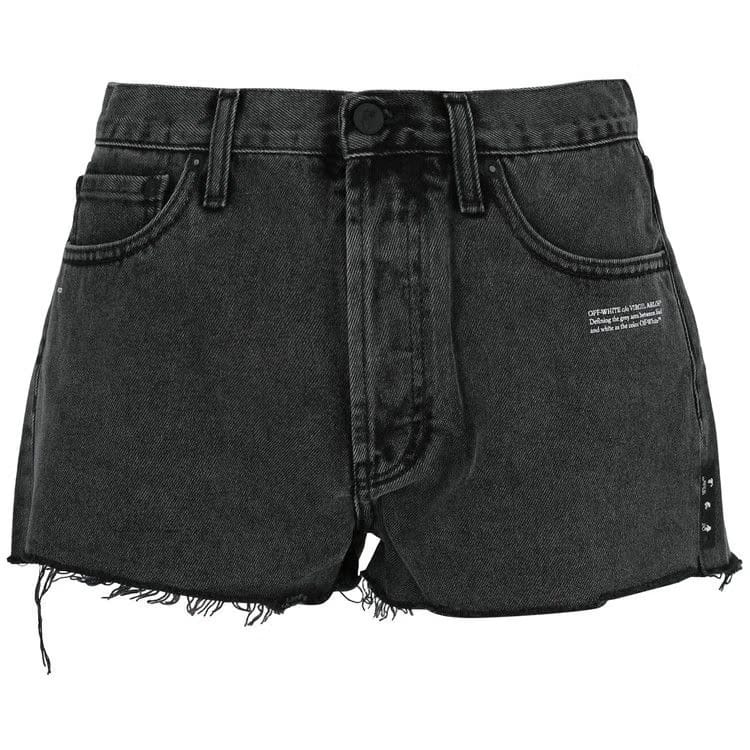 Off-White Denim Shorts Dark Grey