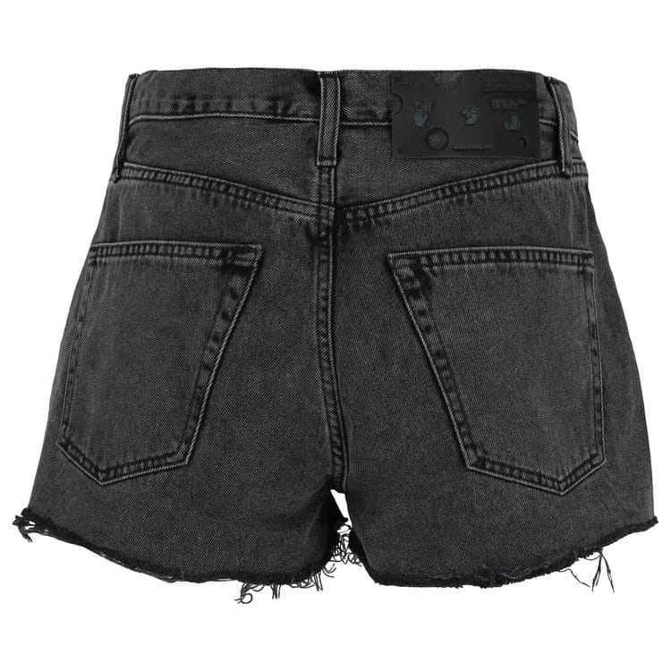 Off-White Denim Shorts Dark Grey