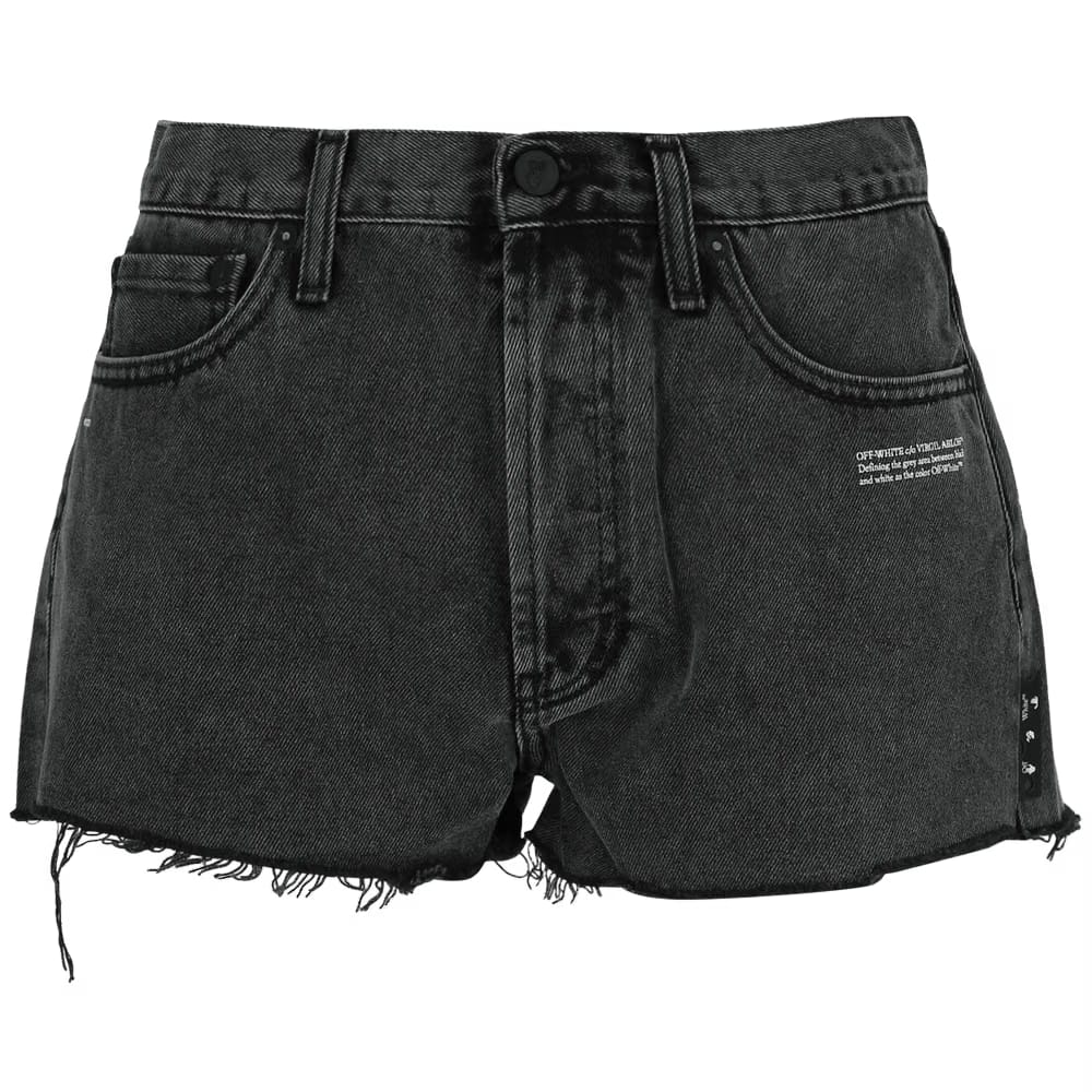 Off-White Denim Shorts Dark Grey