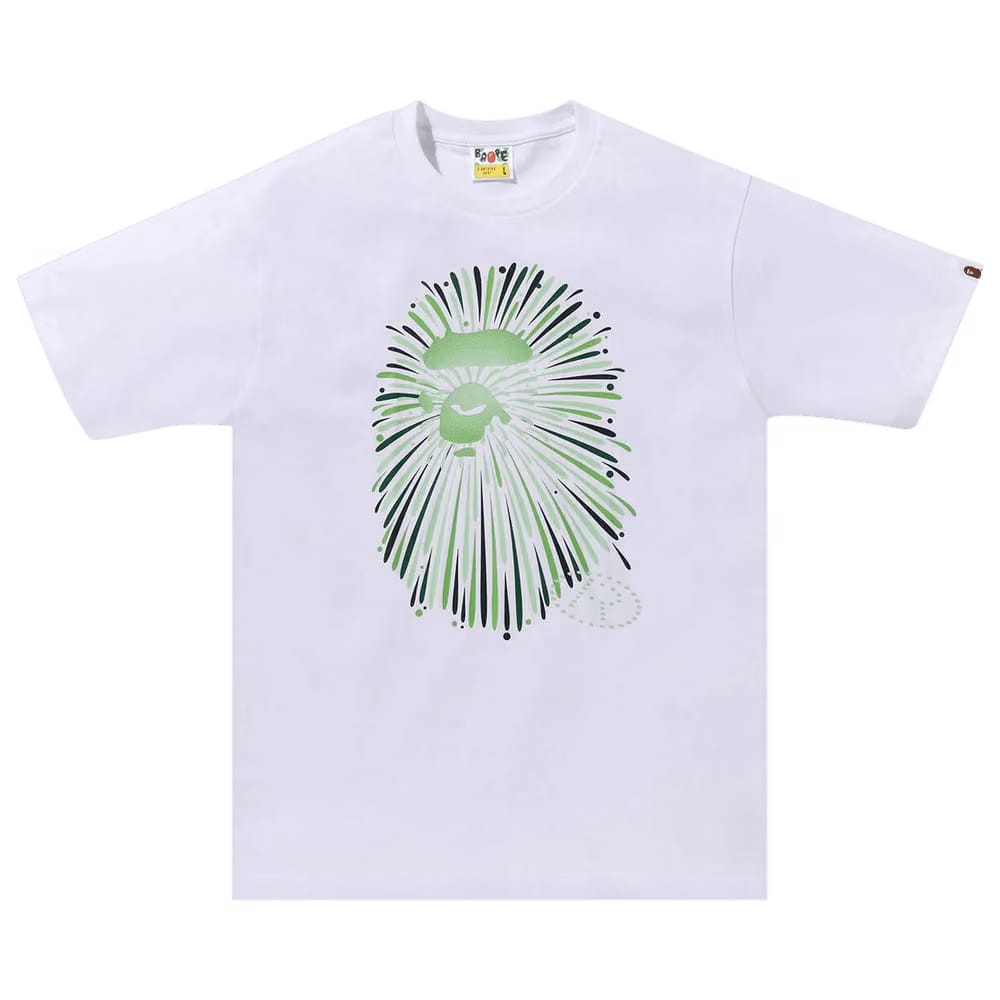 BAPE Ape Head Firework T-Shirt #1 White/Green