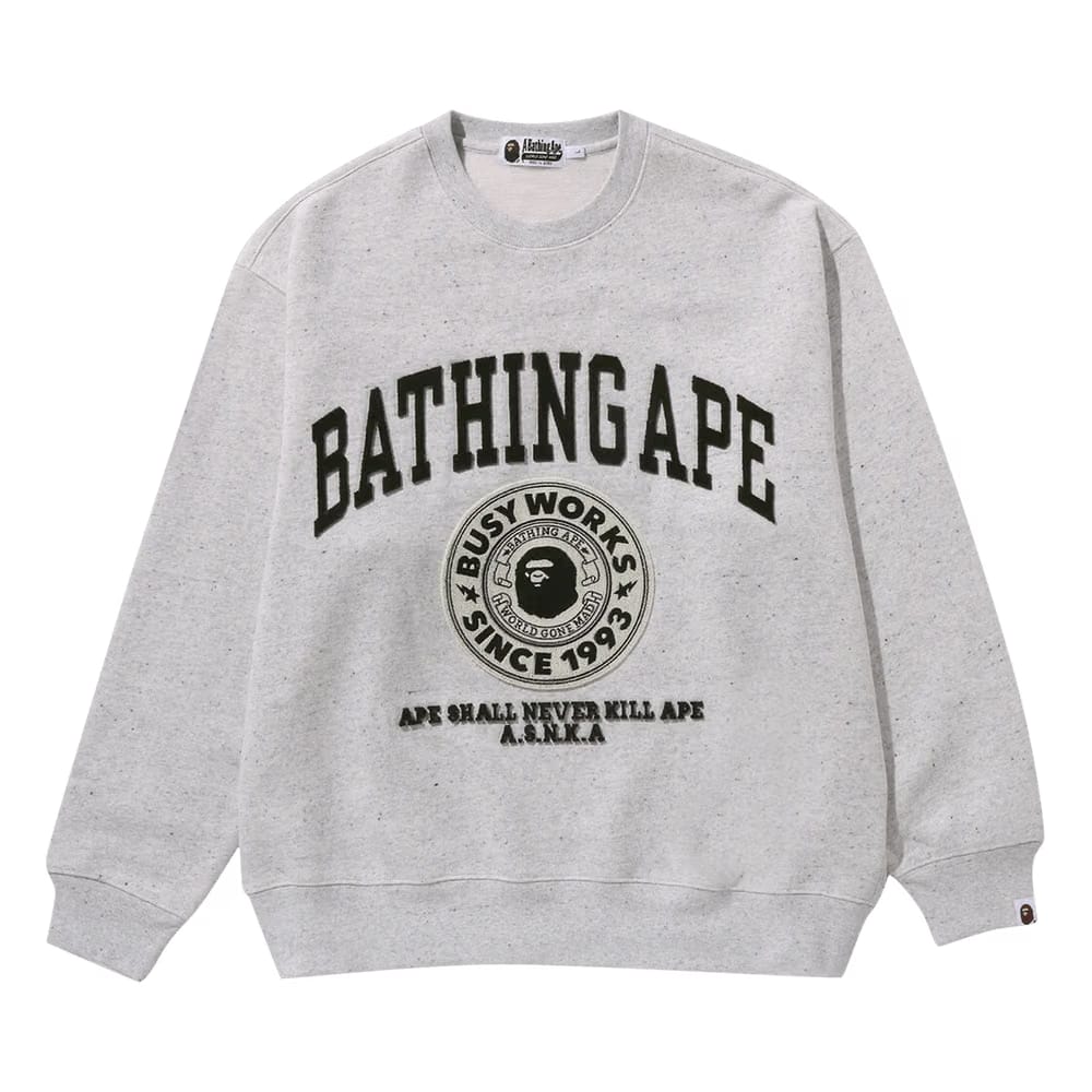 BAPE College Graphic Crewneck Grey