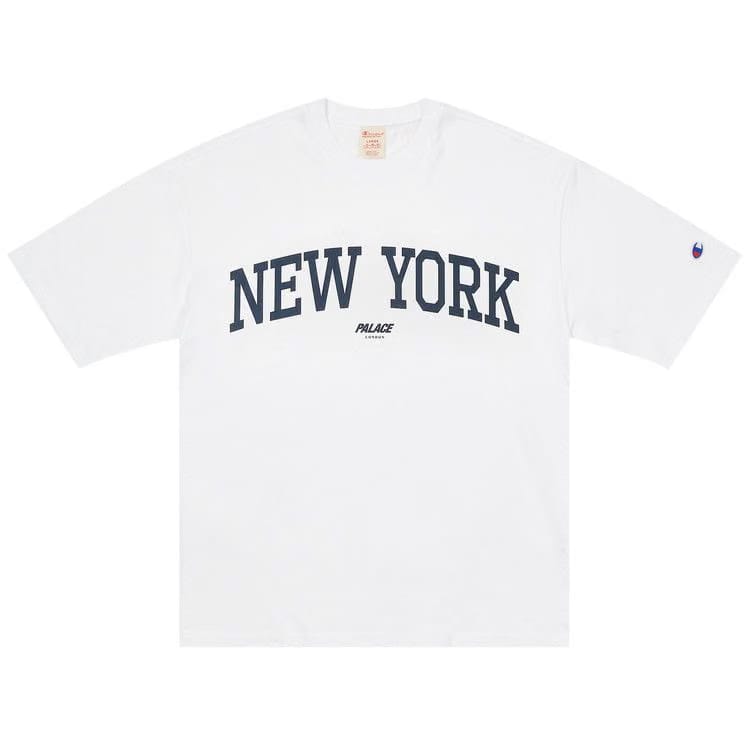 Palace Champion Shop T-Shirt New York White
