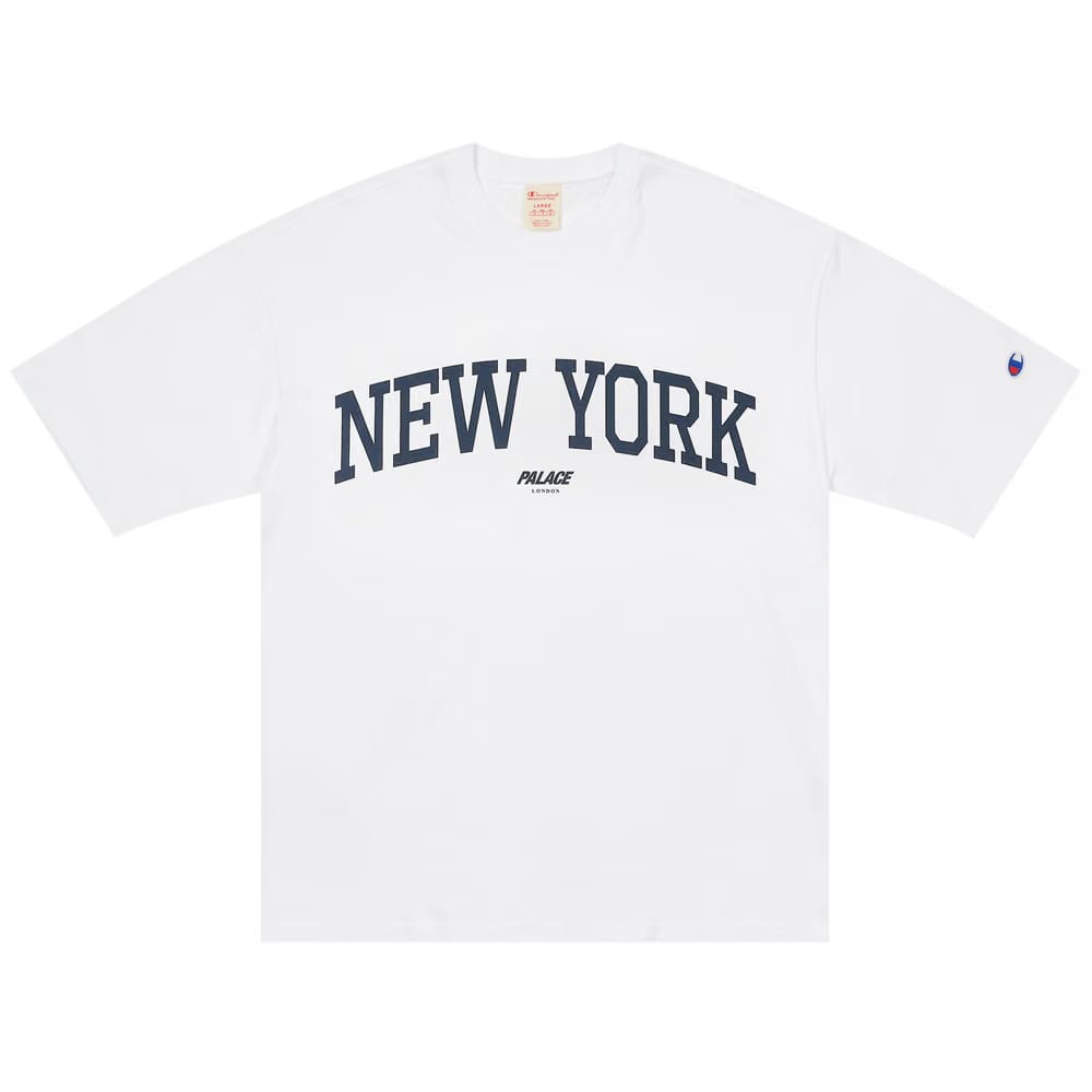 Palace Champion Shop T-Shirt New York White