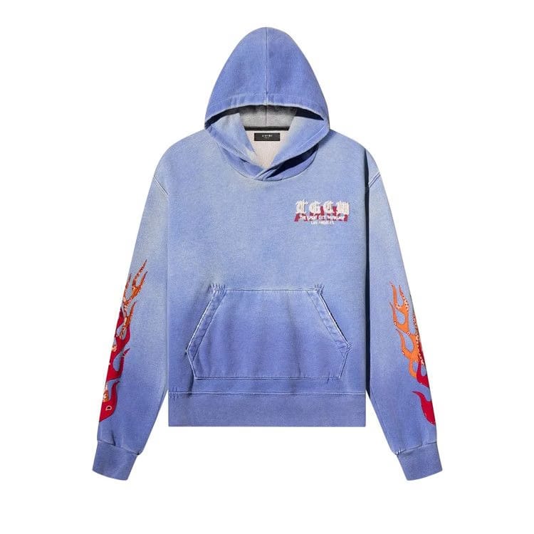 Amiri T.G.C.W. Flames Hoodie Blue