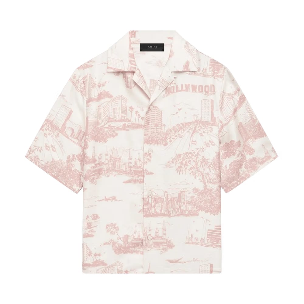 Amiri LA Landmark Bowling Shirt Alabaster