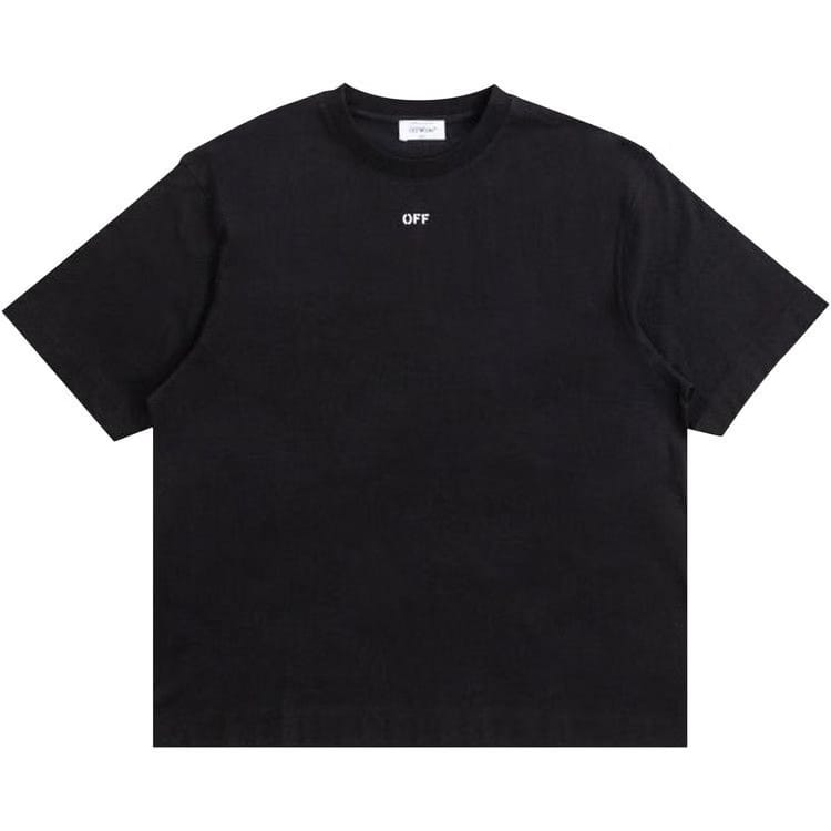 Off-White Off Stamp Skate Shorts-Sleeve T-Shirt Black/White