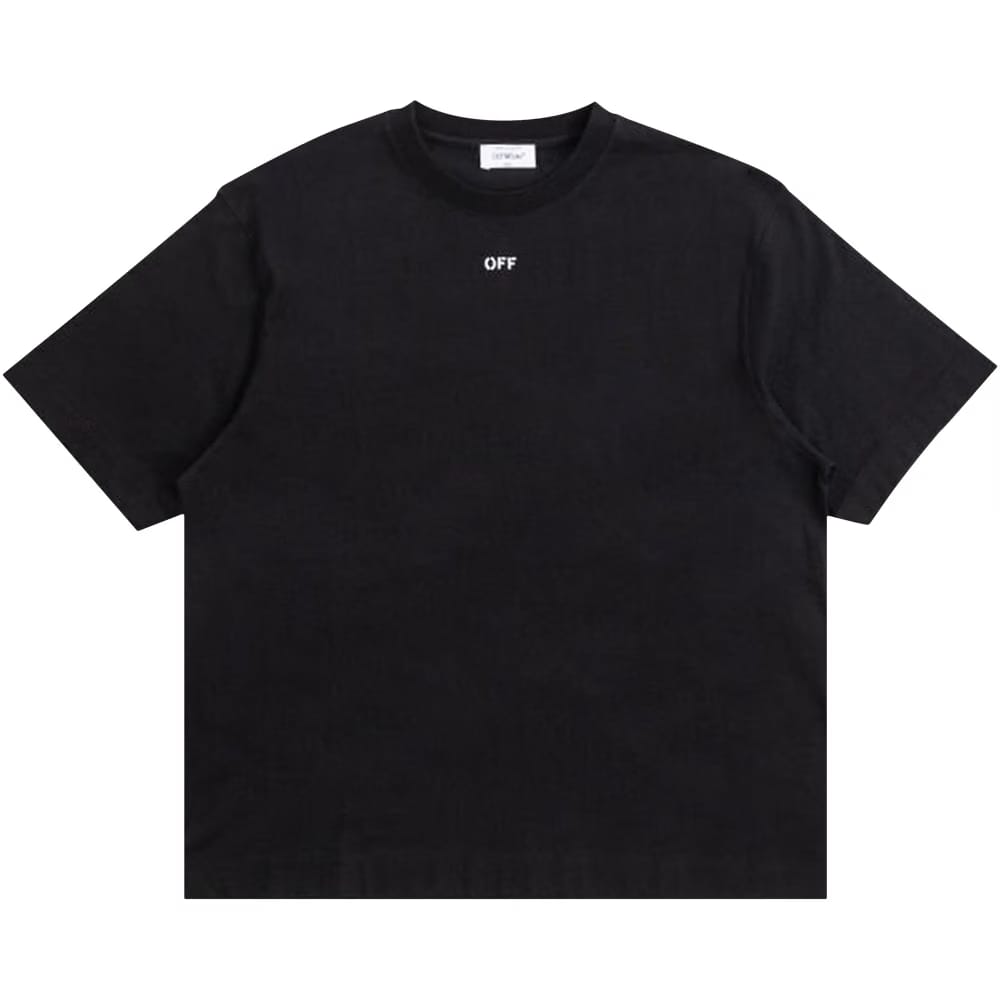 Off-White Off Stamp Skate Shorts-Sleeve T-Shirt Black/White