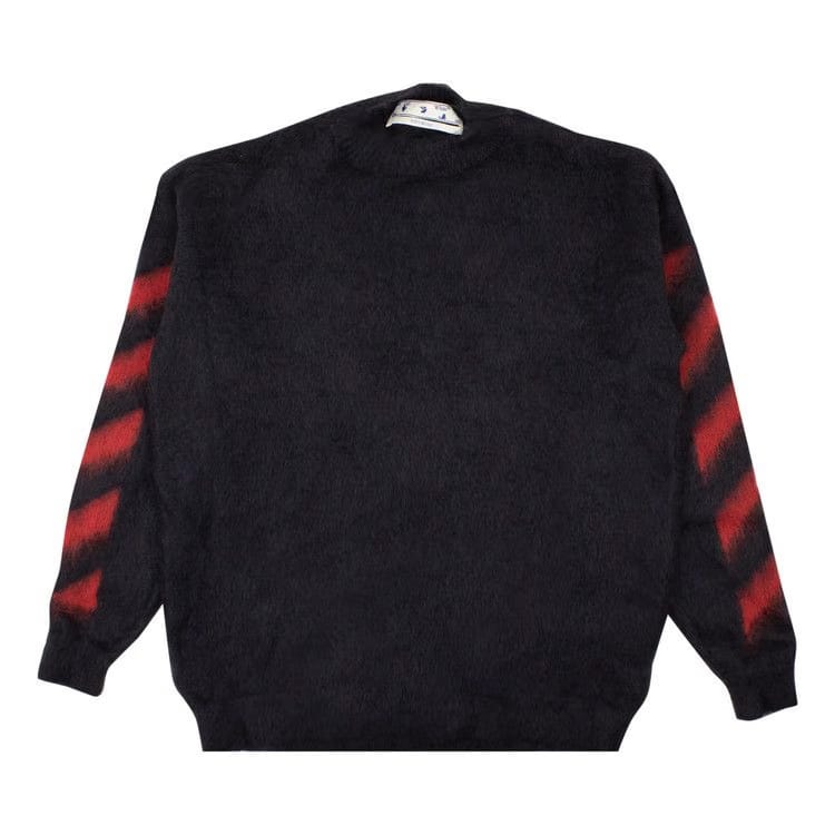 Off-White Diag Brushed Mohair Crewenck Grey