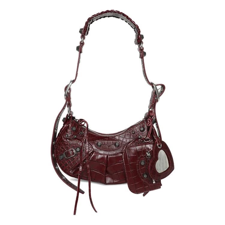 Balenciaga Le Cagole Shoulder Bag XS Dark Red