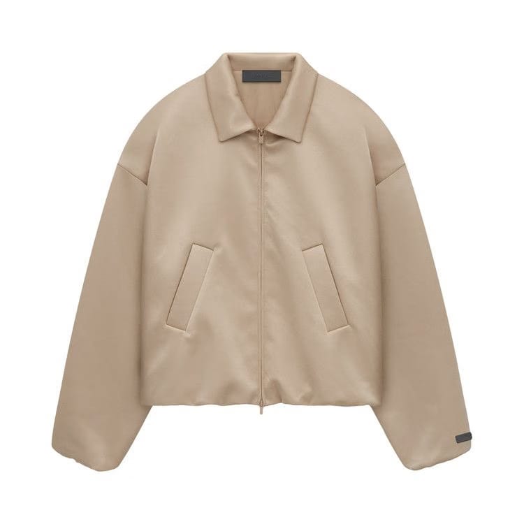 Fear of God Essentials Satin Nylon Bomber Jacket Desert Sand