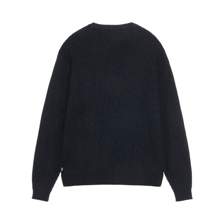 Stussy Waffle Knit Cashmere Crew Black