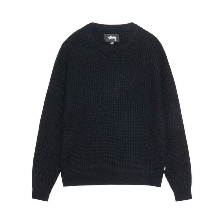 Stussy Waffle Knit Cashmere Crew Black