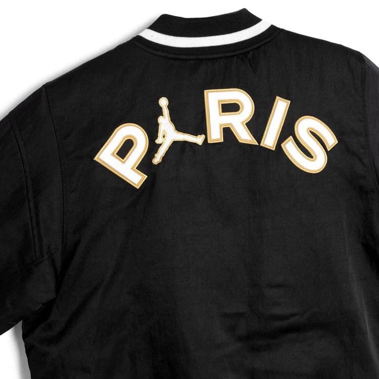 Air Jordan x PSG Varsity Jacket Black/Bordeaux/Gold/White