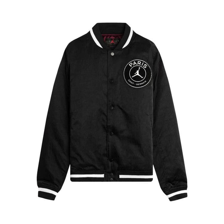 Air Jordan x PSG Varsity Jacket Black/Bordeaux/Gold/White